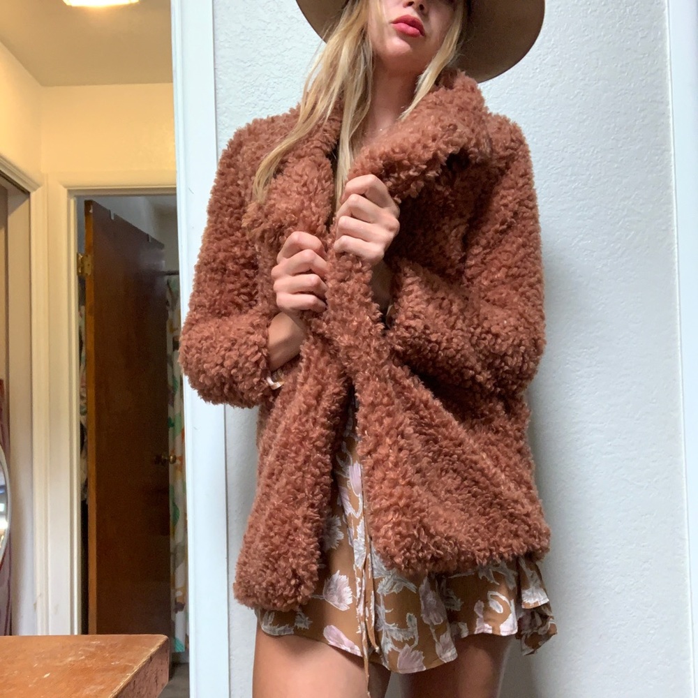 Fuzzy Faux Sherpa Jacket
